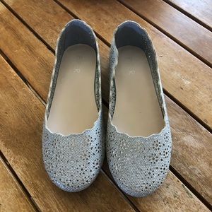 Silver Sparkle Flats